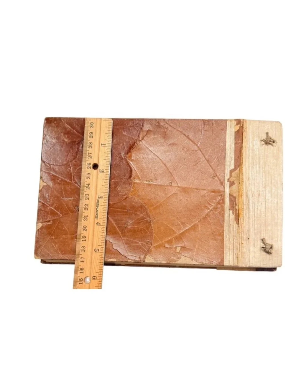 Handmade Natural Leaf Journal, Vintage Eco-Friendly Leather Look Scrapbook, Real